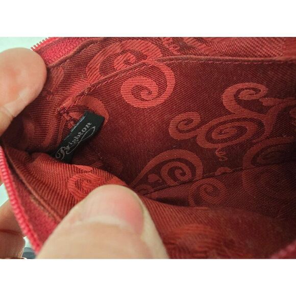 Vintage Brighton Leather Clutch Purse Heart Accents & Silver Tone Zipper Pulls - Picture 7 of 7